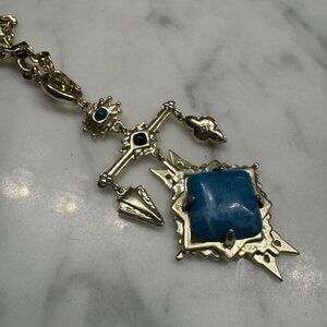 New Kendra Scott Cass Vintage Gold Howlite Long Pendant Necklace